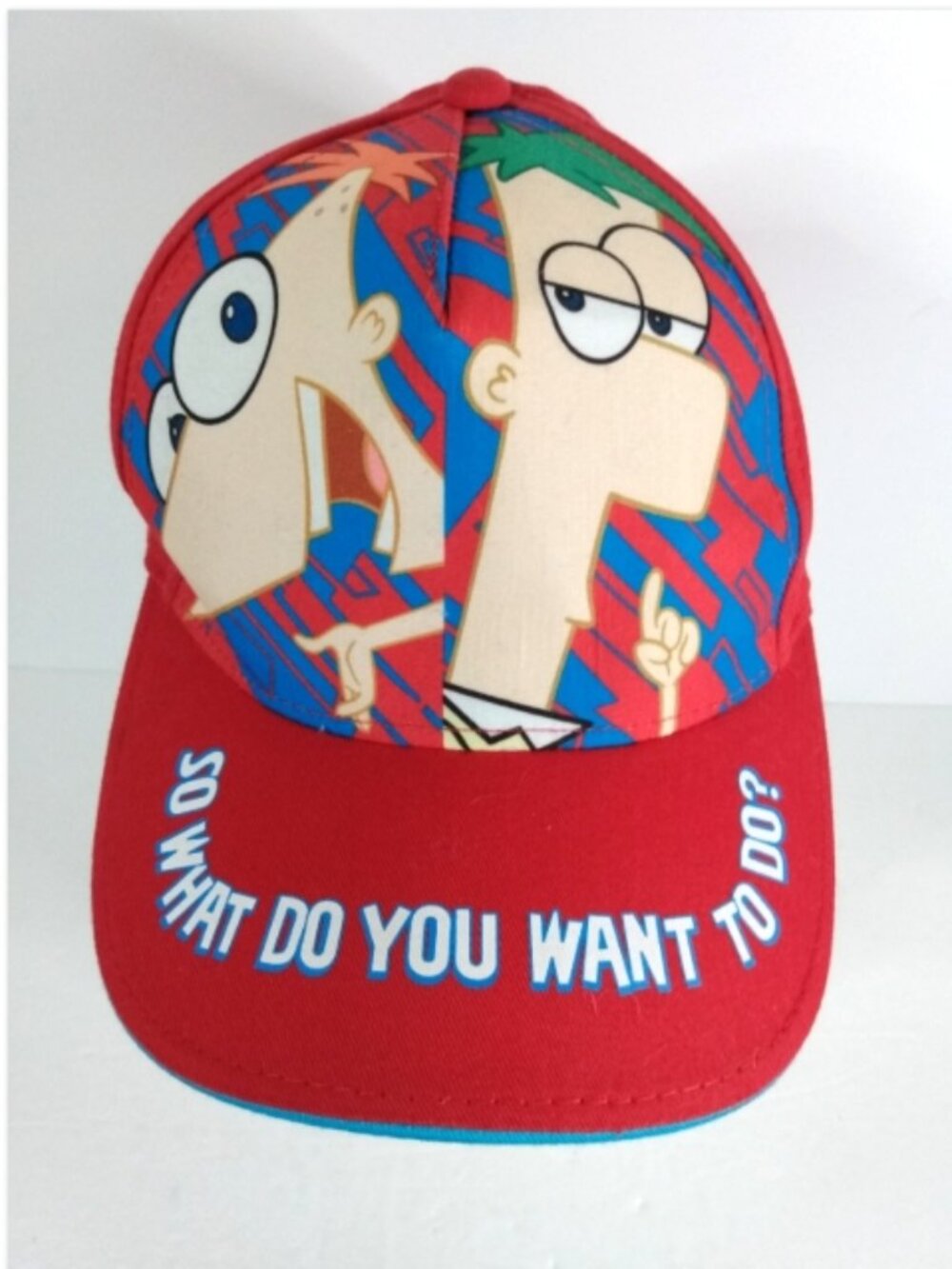 Phineas And Ferb Youth Hat "So What Do You Want To Do?" Disney Red Kid's Cap